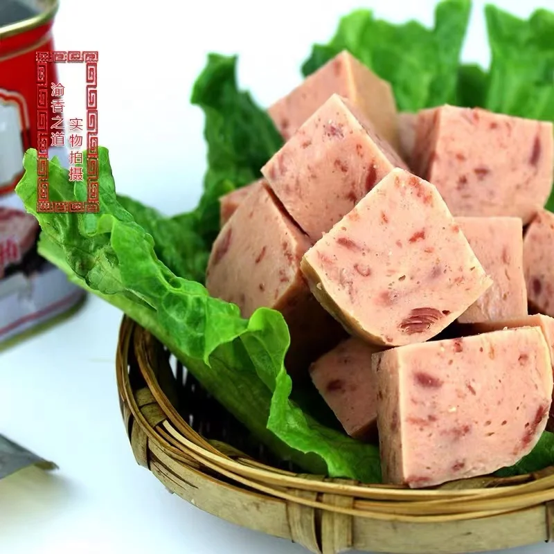 Hot selling nutritious and healthy lunch meat ham 340g canned pork outdoor camping ready-to-eat lunch meat