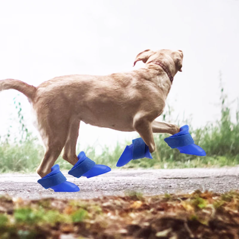 Waterproof Anti-slip Comfortable Pet Silicone Rain Boots Long Dog Shoes Pet Shoes For Dogs