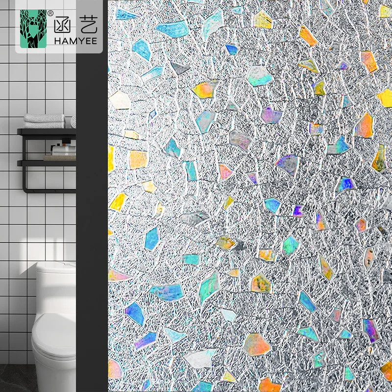 Factory 3d static cling holographic window film rainbow glass film window decorative