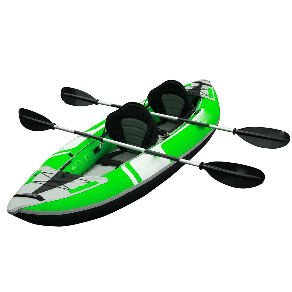 Professional Chinese Supplier Wholesale Heavy Duty PVC Coated Fabric Inflatable Kayak With Two Raised Inflatable Seats