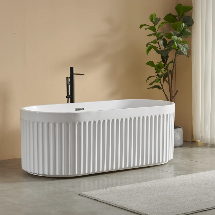 Hot Sale Customization Modern Simple Indoor Hotel Bathroom Acrylic Freestanding Bathtub