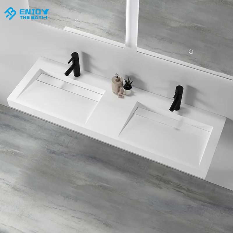 Acrylic stone basin wall hung trough vessel basin