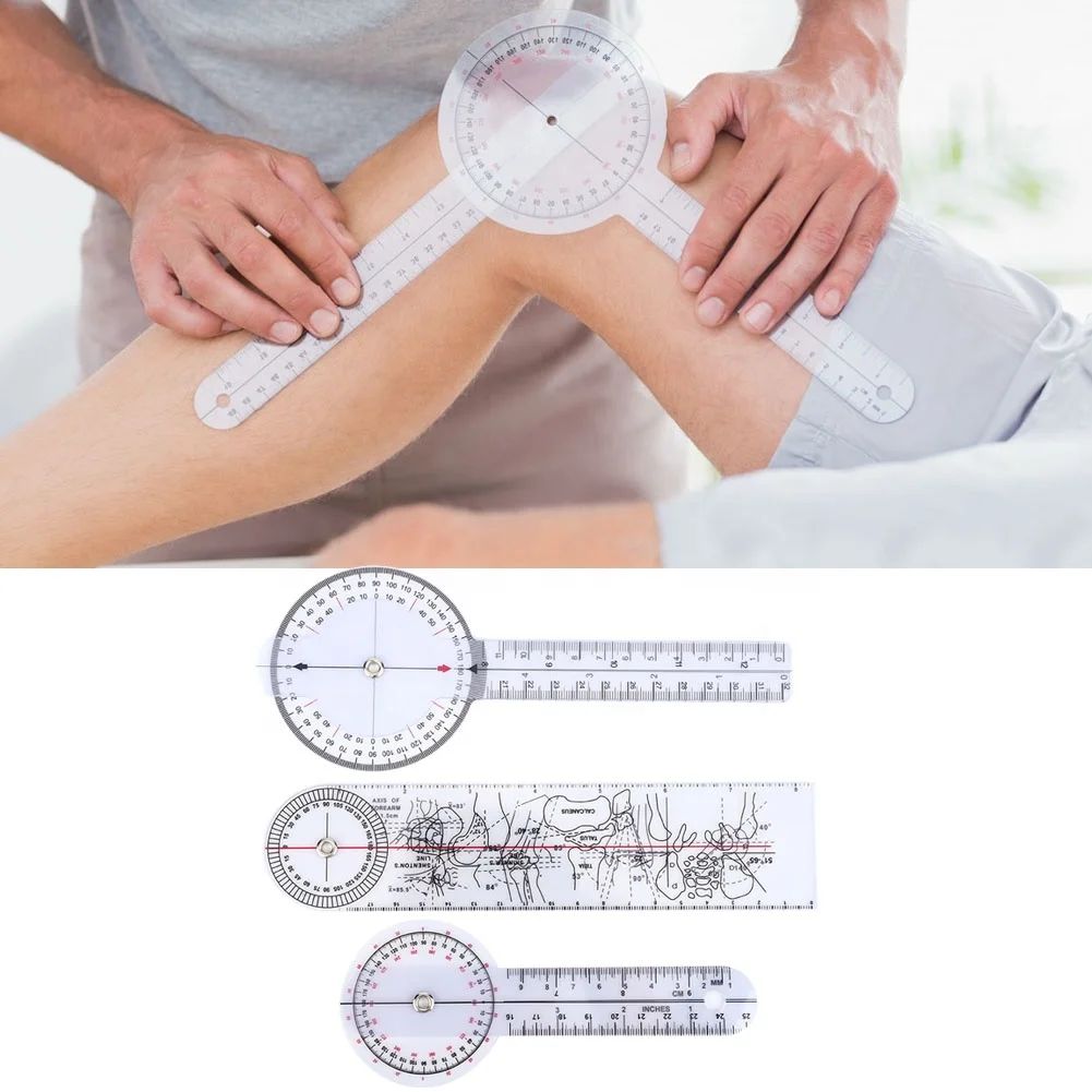 3Pcs 6/8/10inch 360 Degree Protractor Angle Medical Ruler Spinal Goniometer