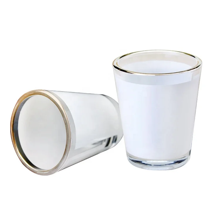 Prosub Customizable Logo 1.5oz Tass Sublimation Cup Golden-rimmed Liqueur Small Short Glass Mug Items