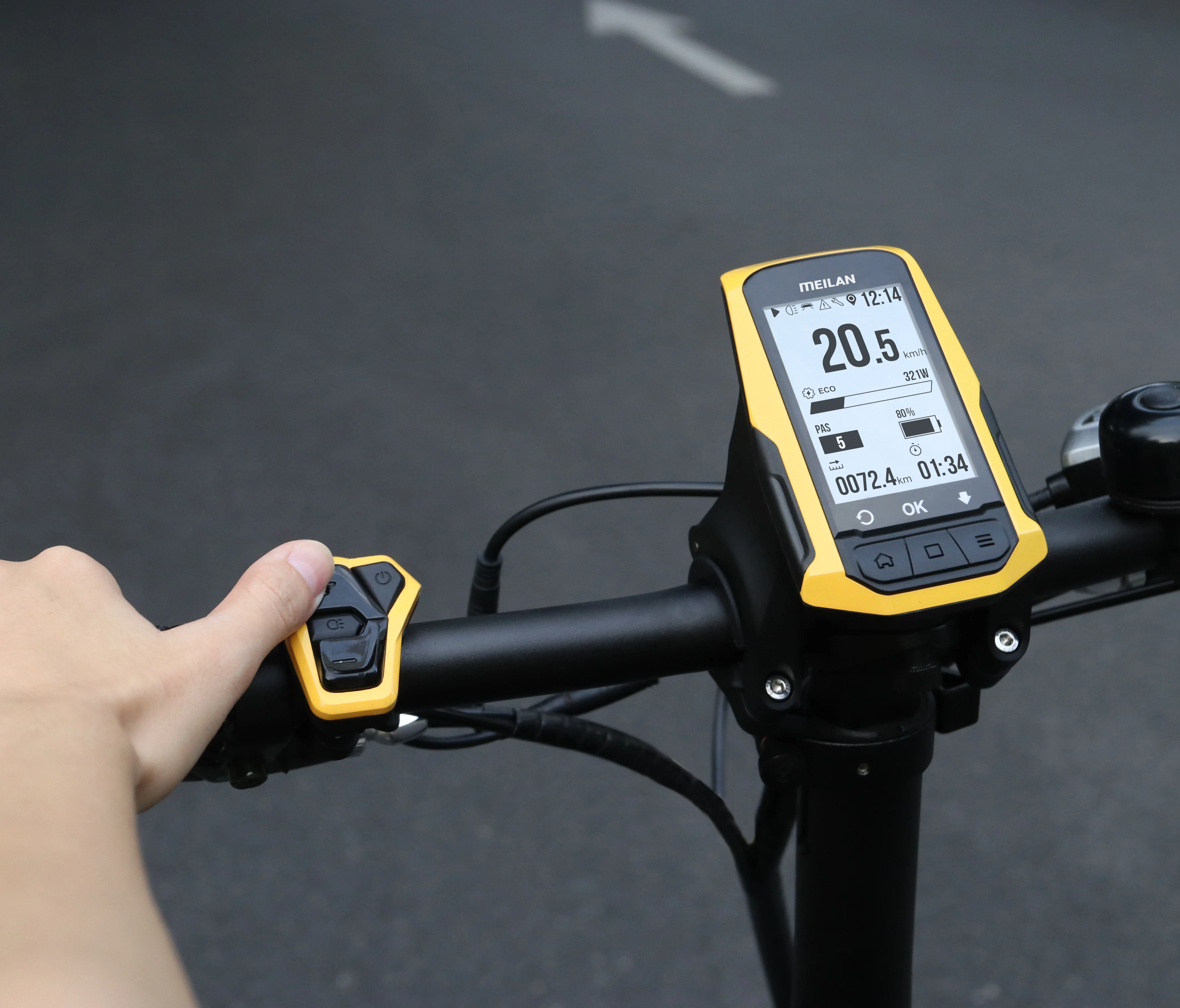 Ebike Display Meilan E1 Great Power Bike Accessories Kit Lcd GPS Escooter Display 36V/48V  IPX7 E1 APP OEM ODM ebike display