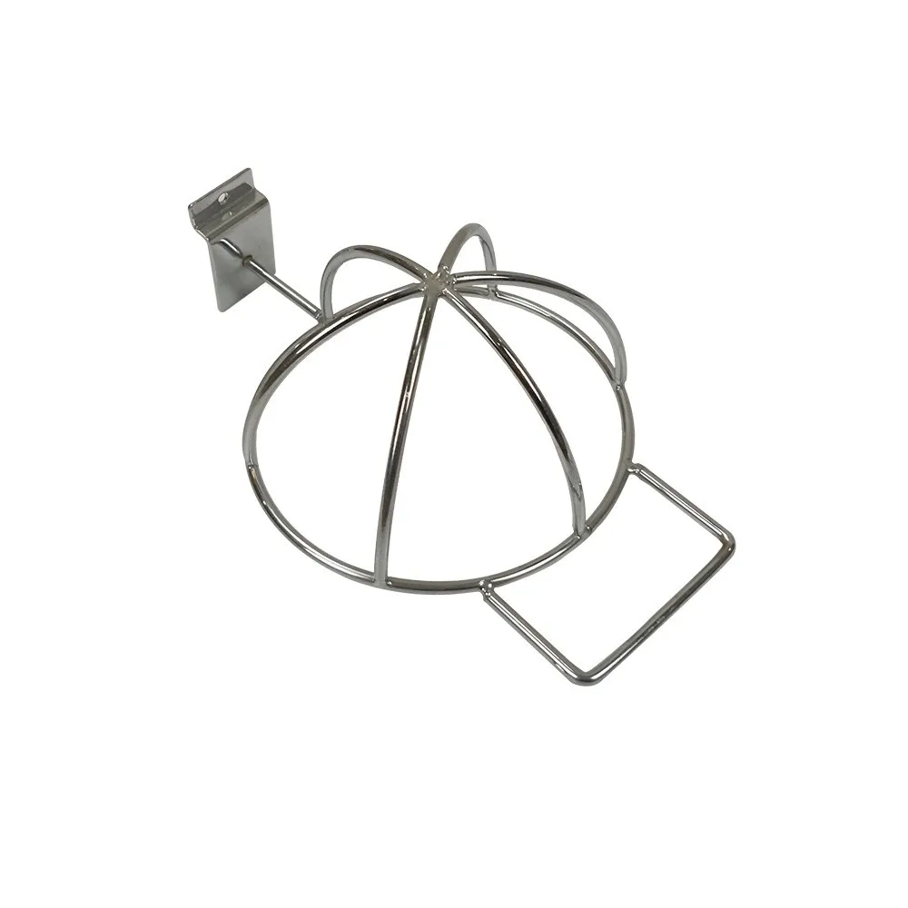 Retail Store Metal Chrome Cap Display Rack for Slatwall