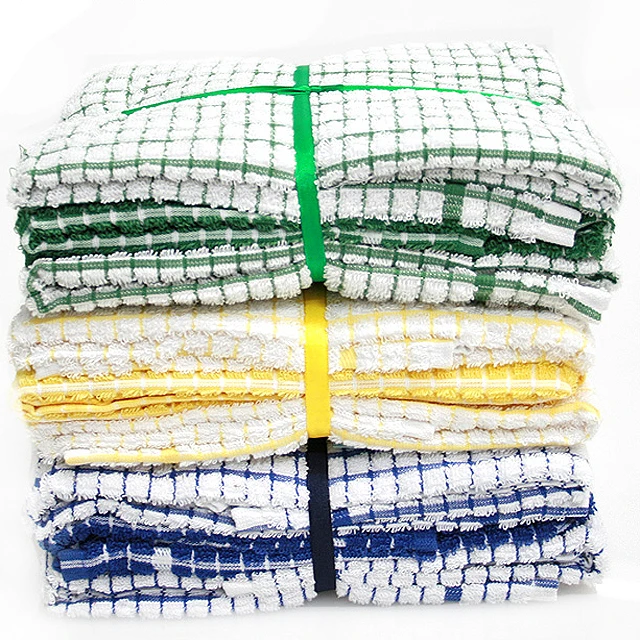 
luxury check tea towels wholesale 100% cotton custom reactive digital printed tea towel 