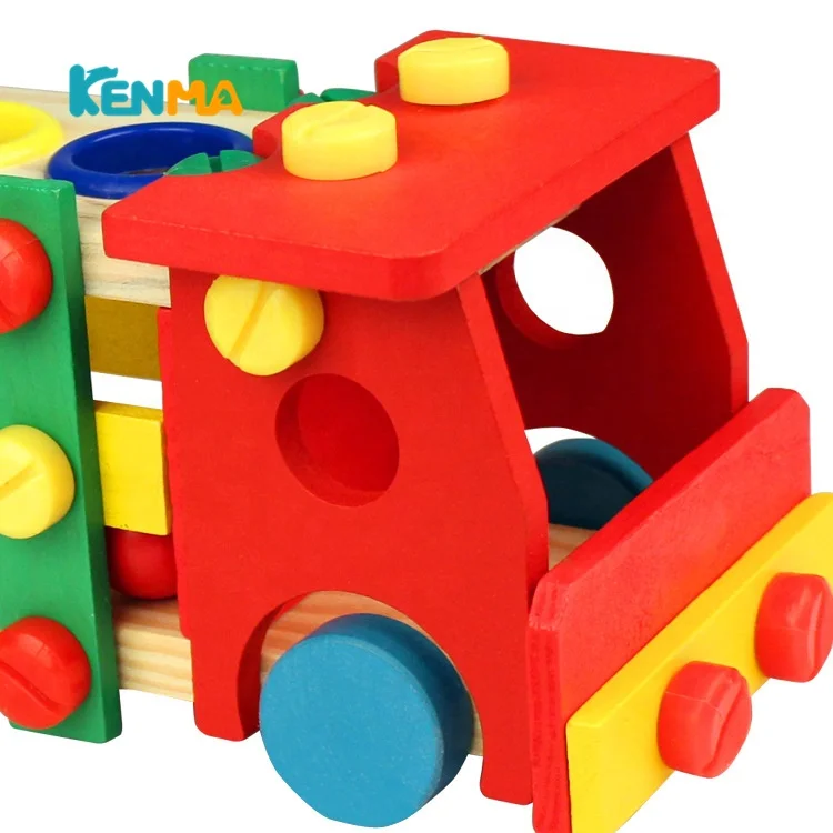 Kids Take Apart Wooden Bus  Wooden Hammer and Ball STEM Developmental Fun Learning Montessori Toys