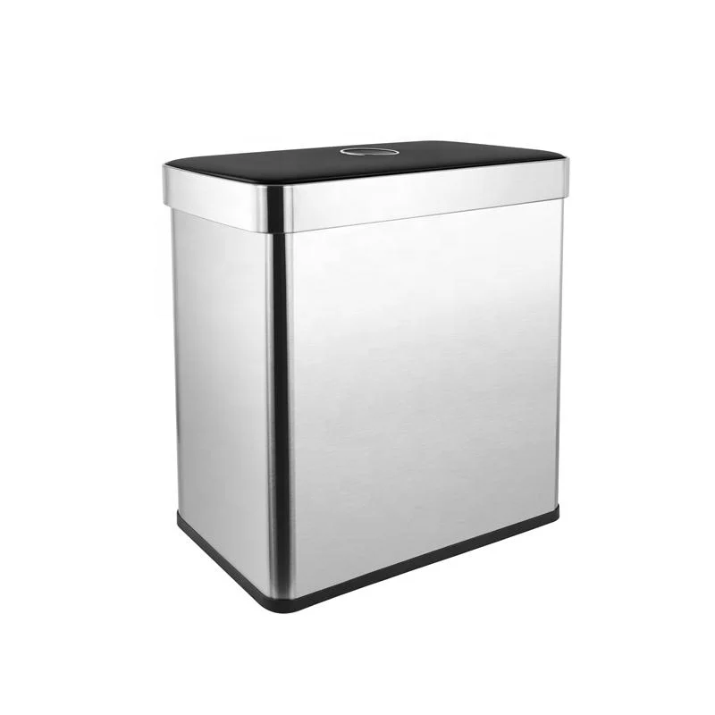 Recycle 60L Garbage Bin Soft Closing Lid and Lock Function With 2 Compartments Modern Trash Can
