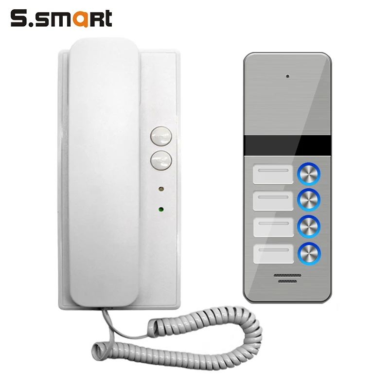 
Modern Design Wired Audio Doorbell Intercom Home Door Bell With Unlock By Phone 