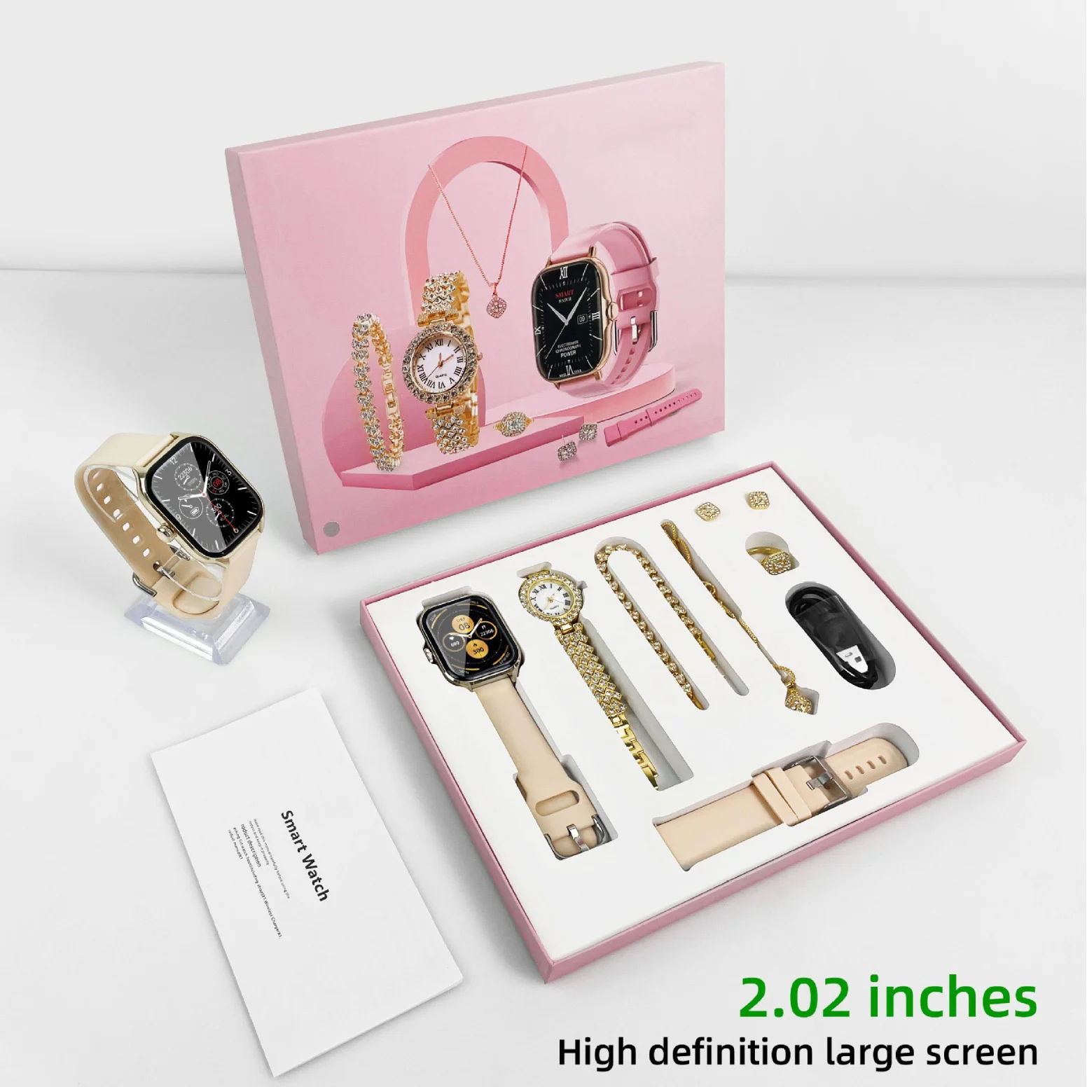 IStapromo Gifts Smart Watch Plus 2.01 Inch square Call Voice Heart Rate and Body Temperature Detection Smartwatch