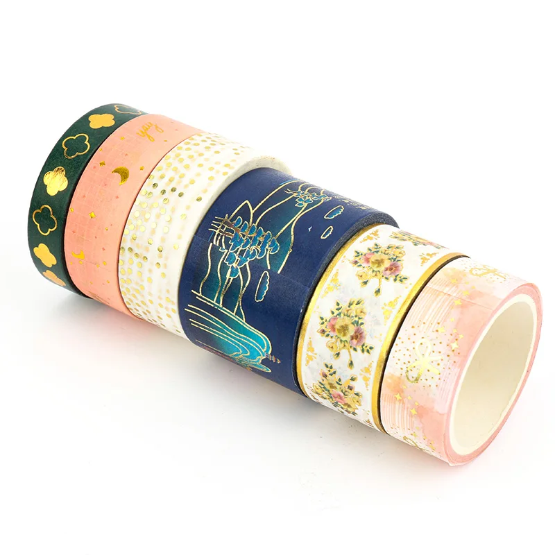 Vograce Wholesale DIY Washi Tape Stickers Custom Mini Stamp Self Cute Paper Adhesives Washi Tape