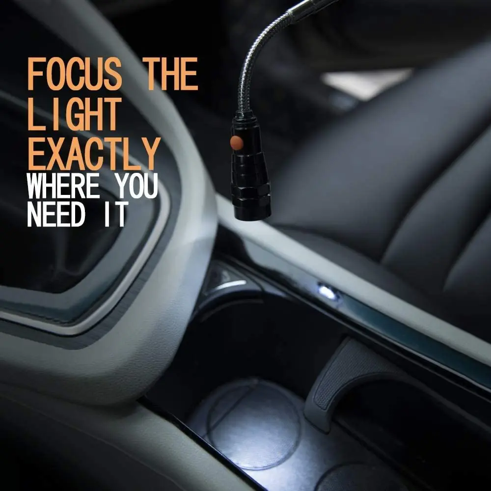 Customized Logo Practical Gifts For Men LED Magnetic Pickup tool Telescoping Flexible Flashlight For Car Repair