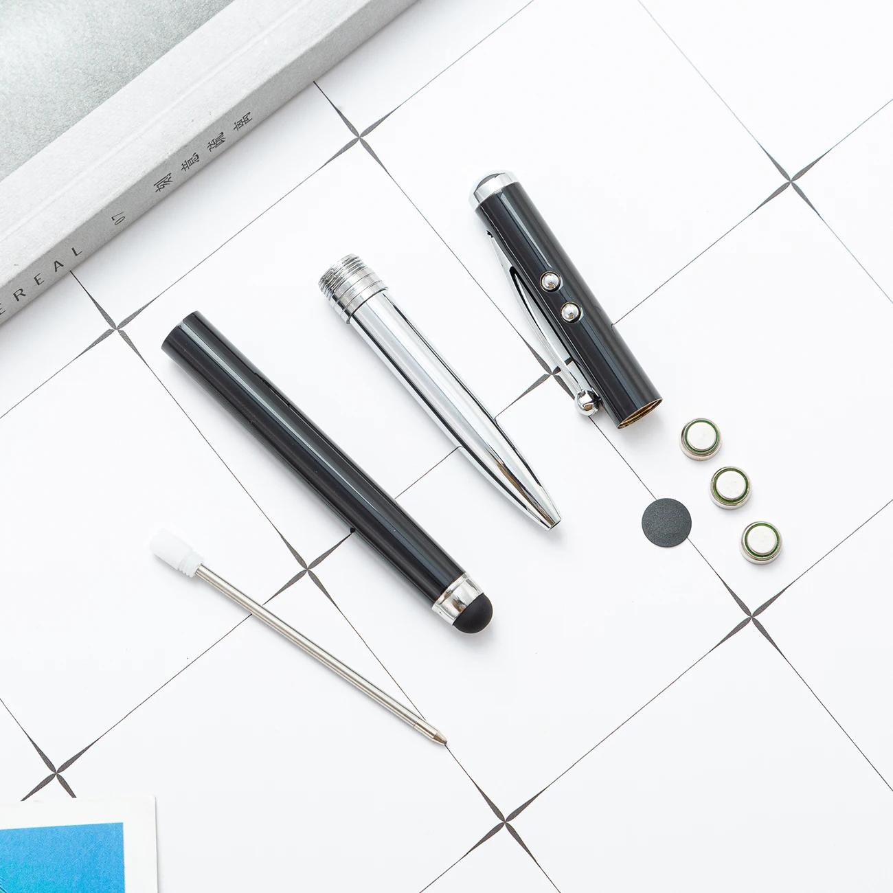 Factory wholesale touch metal led light ballpoint pen multifunctional printable logo ballpoint pens