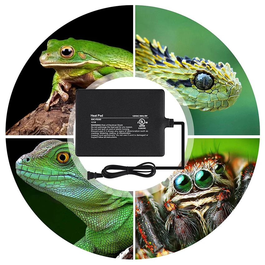 Reptile Heating Pad Electric Indoor Under Tank Terrarium Heating Mat Waterproof for Turtles, Lizards, Frogs, and Other Reptiles