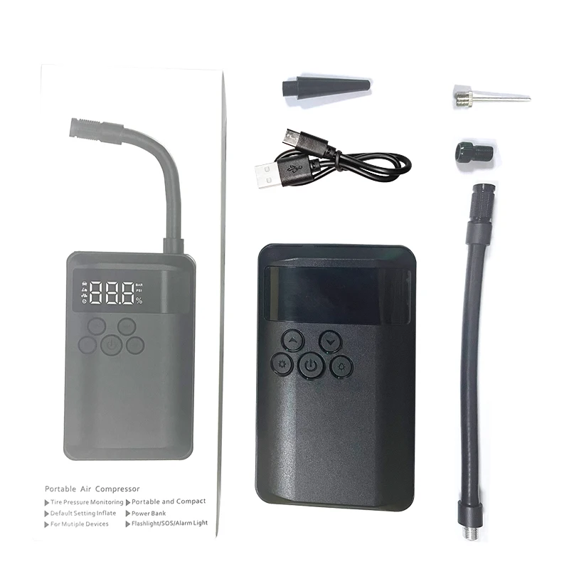 New wireless bicycle air pump multi-function digital display preset tire pressure portable bicycle car bike pump