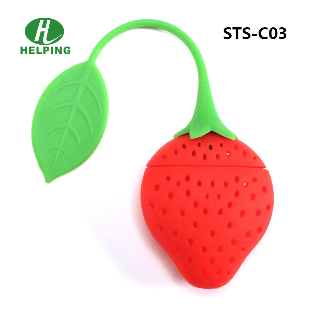 Helping Strawberry Shape Silicone Tea Infuser Creative Tea Strainer Portable Tea Filter