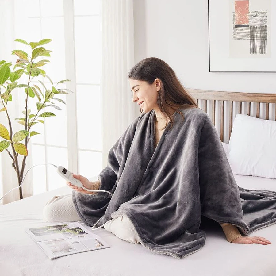 new release 110v twin full queen king size washable custom electric throw heated over blanket for bed and winter