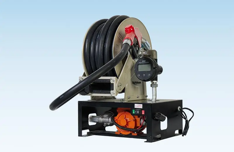High-Flow Automatic Retractable Fuel Hose Reel, Durable Construction for Commercial Use