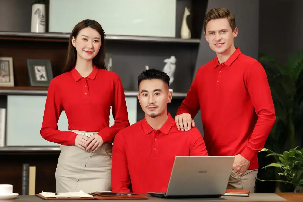 2023 Wholesale Customization Logo Cheap Long Sleeve Polyester Cotton Polo Shirt Golf Custom Plan Men Long Sleeve Polo