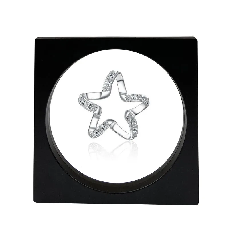 PET Membrane Jewelry Ring Pendant Display Stand Holder Bague Packaging Box Protect Jewellery & Stones Floating Presentation Case