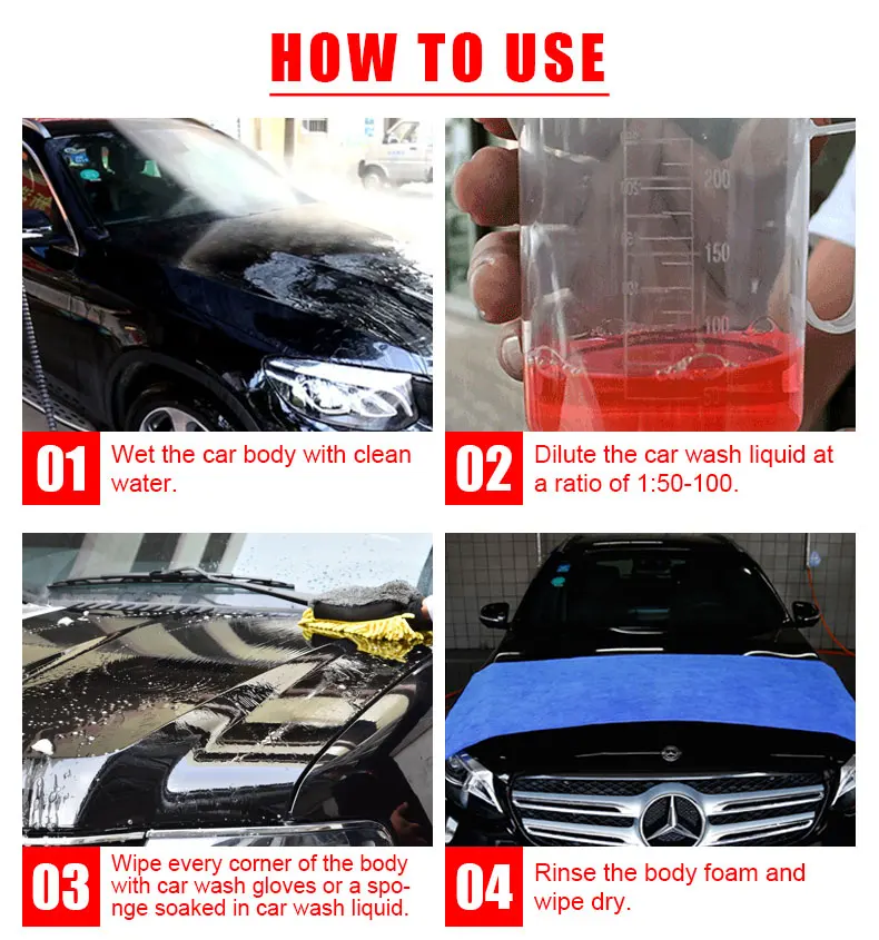 Factory Wholesale Clean & Protection Car Wash Shampoo Touchless Snow Foam Wash white Active Foam Magic shampoo car polish wax