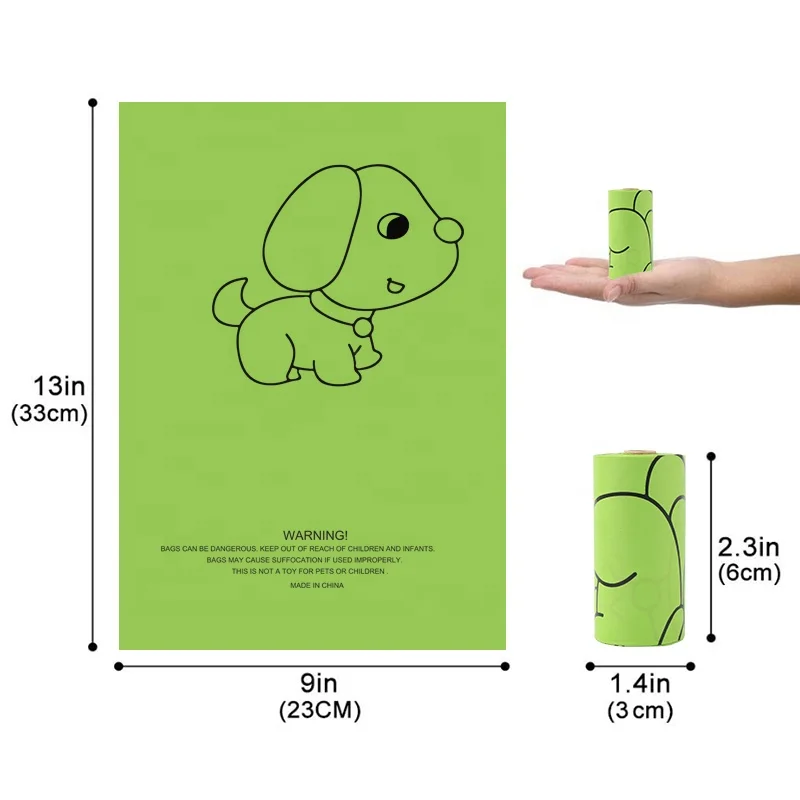
100% Biodegradable Corn Starch and Compostable Eco Friendly Private Label Dog Poop Bag With Dispenser 