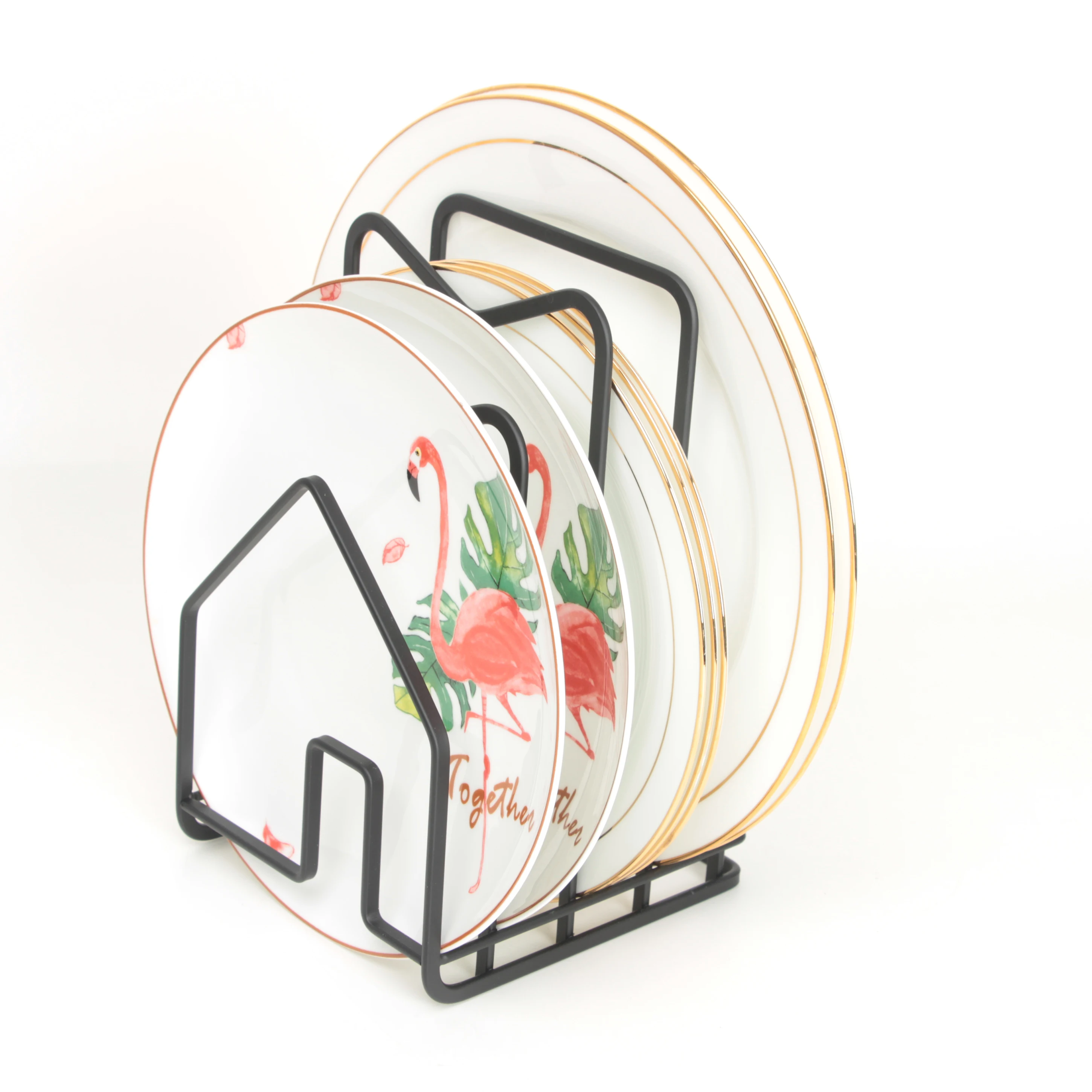 Factory Directly Sell Kitchen Cabinet Organizer Iron Wire Dish Rack Drying Drainer Storage Dish Plate Bowl Cup Holder Stand