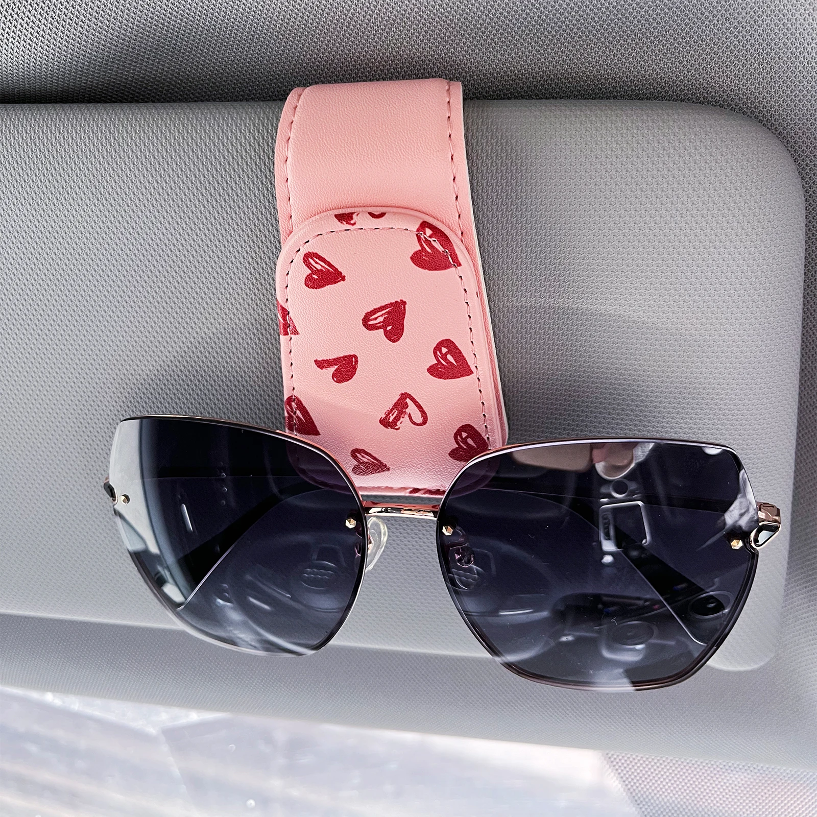 Sunglass Holder Organizer Clip for Car Visor, Durable and Scratch Resistant Sunglasses Organizer with Magnetic Clip