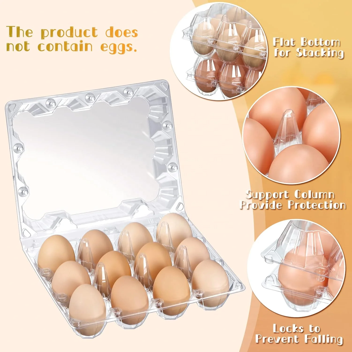 10 Holes Egg Box Chicken Egg Box Biodegradable Plastic Box Egg Trays Plastic For Grocery
