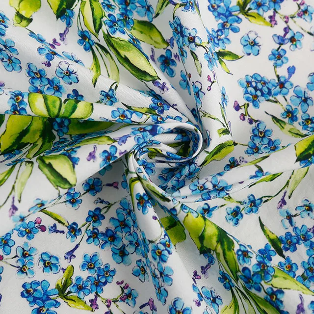 Ткань с цифровой печатью, длинный штапельный хлопок, маленький сломанный цветок, полностью хлопок, поплин, детская модная ткань