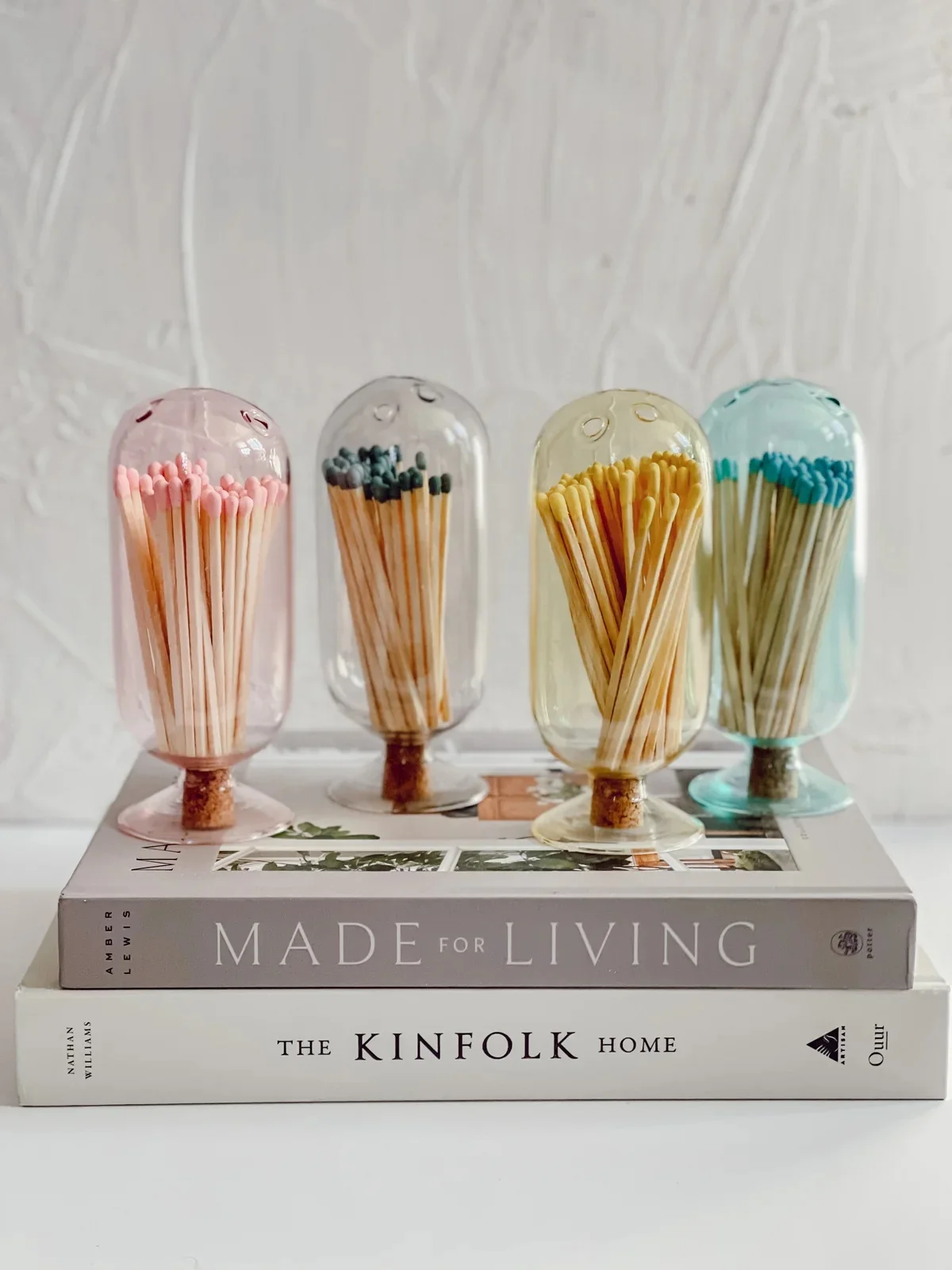 Hanukkah Mini Judaica Glass Match Cloche Bottle Matches in Glass Jar Color Match Holder For Jewish