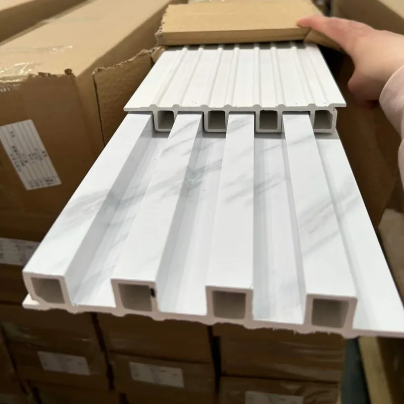 BAIJIN Interior Decore Indoor Wooden Grain Pvc Wpc Fluted Wall Panel Wood Substitute Design in foshan China