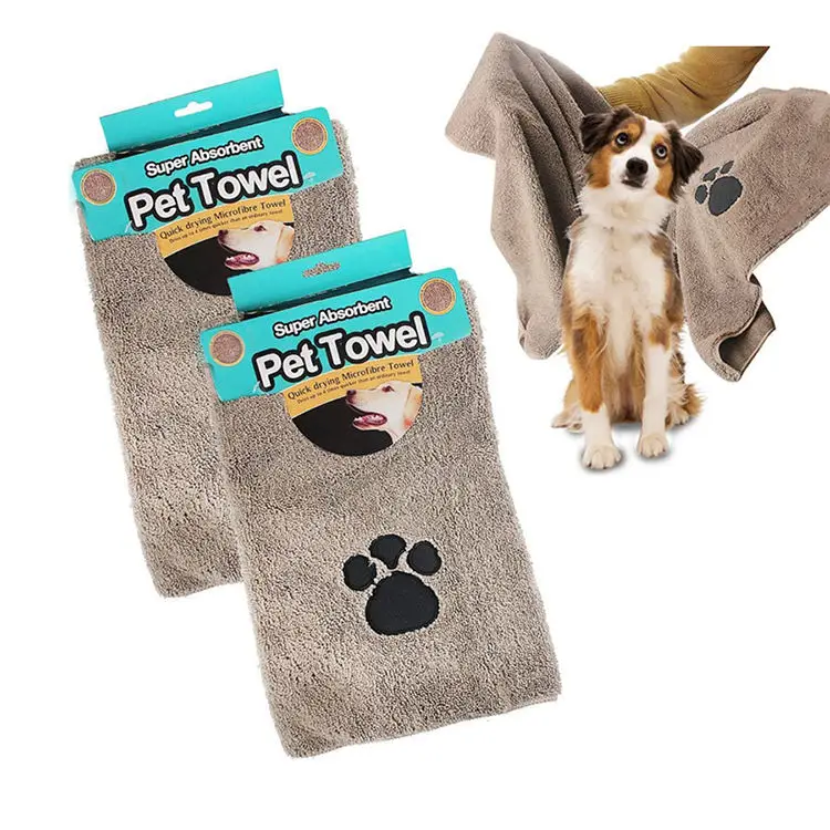 Custom Logo 30 X 50inch Small Medium Large Dogs and Cats Bathing and Grooming Towel Pet Dog Cat Microfiber Drying Towel