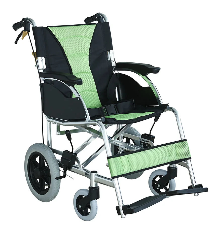 Foshan wheel chair with brake elderly care products folding light weight chair wheelchair car manual aluminium wheelchair