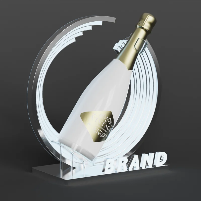 Commercial Led Alcohol Bottle Bar Wine Retail Display Bottles Glorifiers Countertop Rum Champagne Display Stand