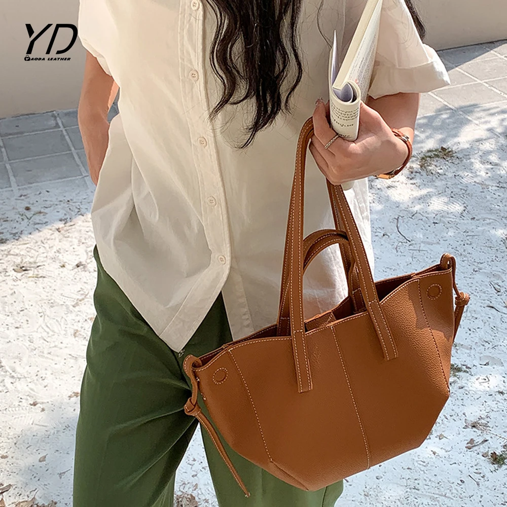 2024 new wholesale soft pu leather shoulder bag fashion trend handbag Large capacity premium tote bag for women