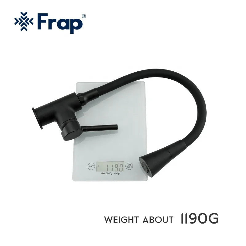 Frap оптовая продажа черный кухонный смеситель кран vervied Латунь горячей и холодной воды съемный кухонных смесителей F4044-6