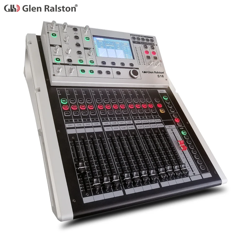 Glen Ralston S16 Professional Mixer 16 Channel  digital mixing console with Reverb Effect stage USB