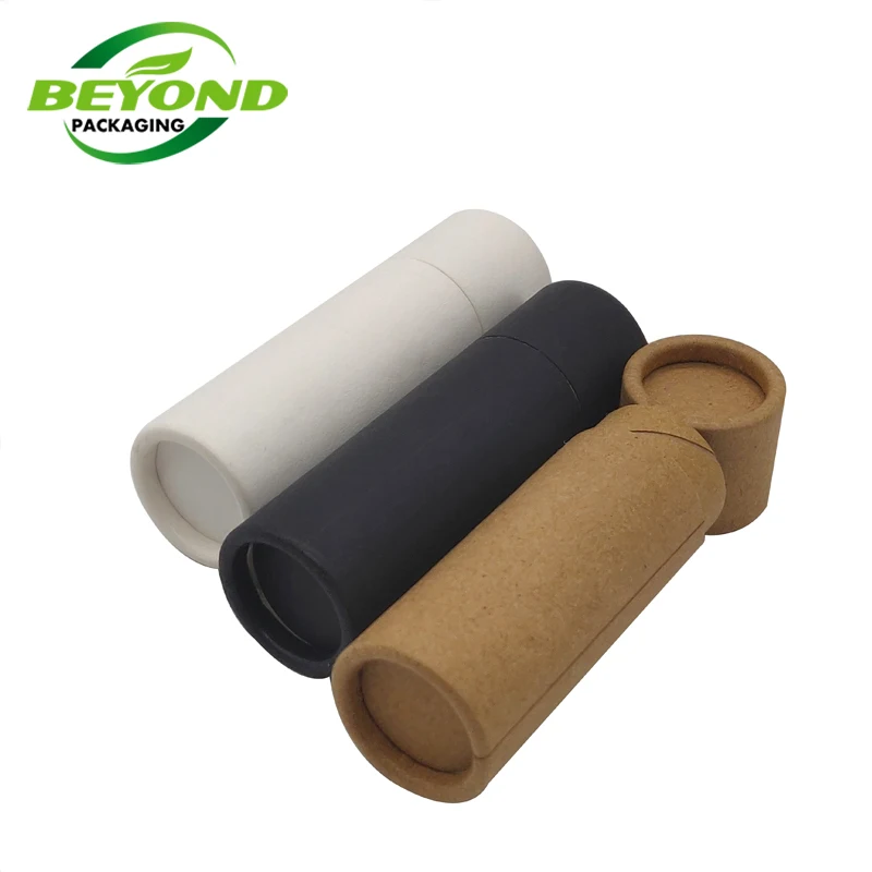 Eco friendly paperboard deodorant containers empty squeeze tube for 0.5oz 14g lip balm