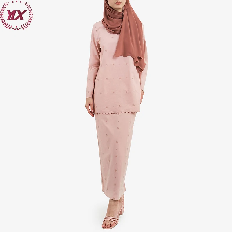 EID Custom Modern Embroidery Malaysia Women Muslim Baju Kurung Ladies Full Long Sleeve Dress For Women Elegant Islamic Clothing
