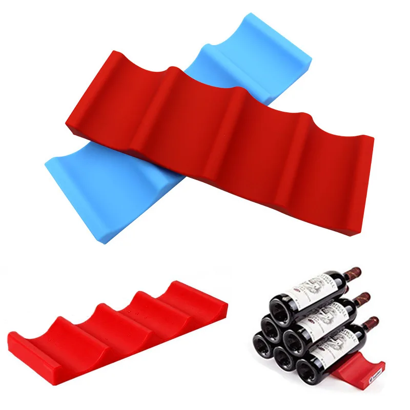 Excellent Quality BPA Free Silicone Anti-Slippery Refrigerator Wine Bottle Storage Mat Can Beverage Beer Rack