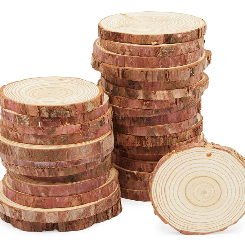 Распродажа с завода, декор для домашней вечеринки, деревянные круги для рукоделия, необработанные пустые деревянные круги, деревянные ломтики, картина
