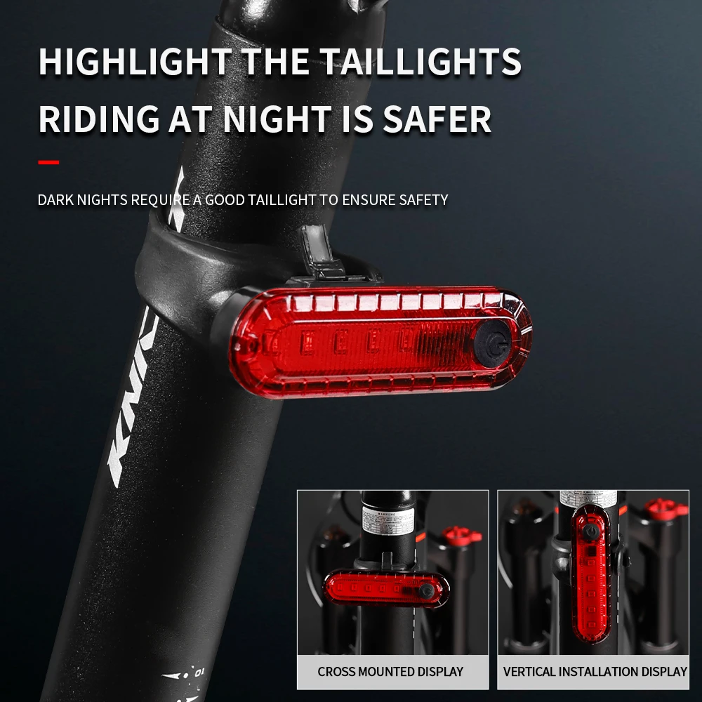 Tianji OEM Volcano USB Rechargeable LED Bicycle Rear Lights Waterproof Safety Warning Bike Taillights
