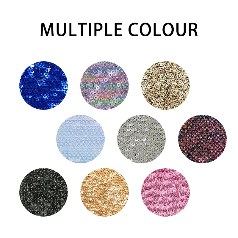 Wholesale 3mm Round Flat All Over Overlap Flip Reversible Light Gold Sequin Fabric