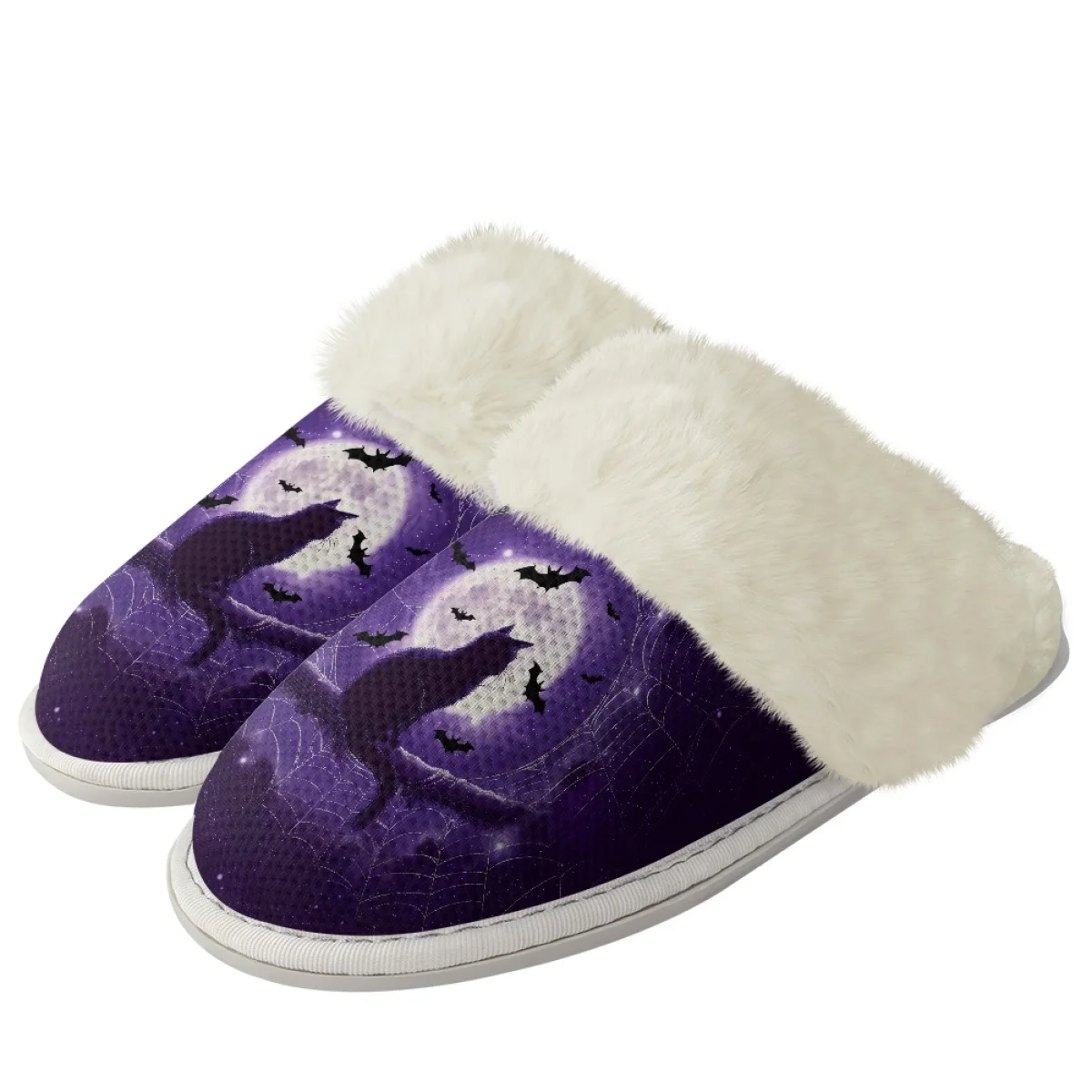 Custom design Halloween cotton slipper with cat pattern Leisure soft winter comfort cotton drag wholesale