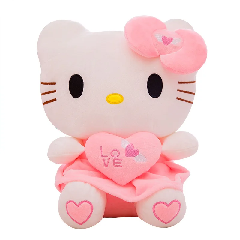 2022 Wholesale New Style KITTY Cat Plush Toy Heart Angel Pillow HelloKitty Doll
