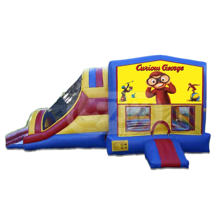 inflatable curious george 5 in 1 jumping castle bounce house bouncer or combo for home baby personal use