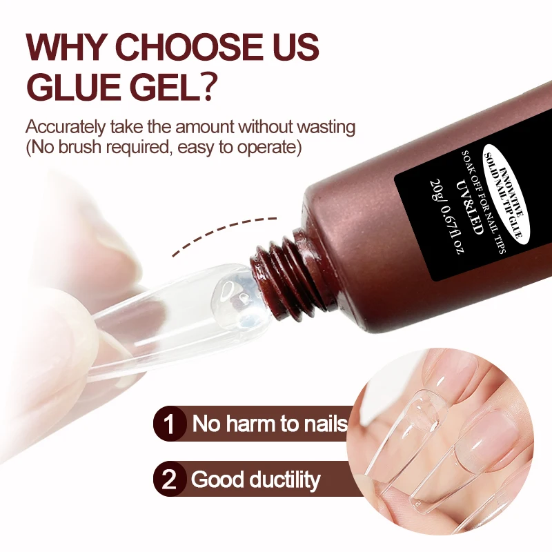 new product press on nail glue gel ,20g nail tip glue multifunctional good quality heathy glue for nail tip