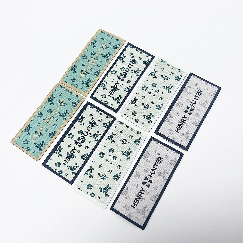 High Density Custom Brand Polyester Fabric Label Woven Collar Tags, Eco-friendly Garment Labels